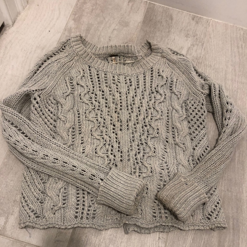 Free People split back knit sweater
